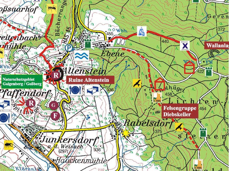 Karte Tour 11 - von Ritterburgen zu einem sagenhaften Felsenmeer